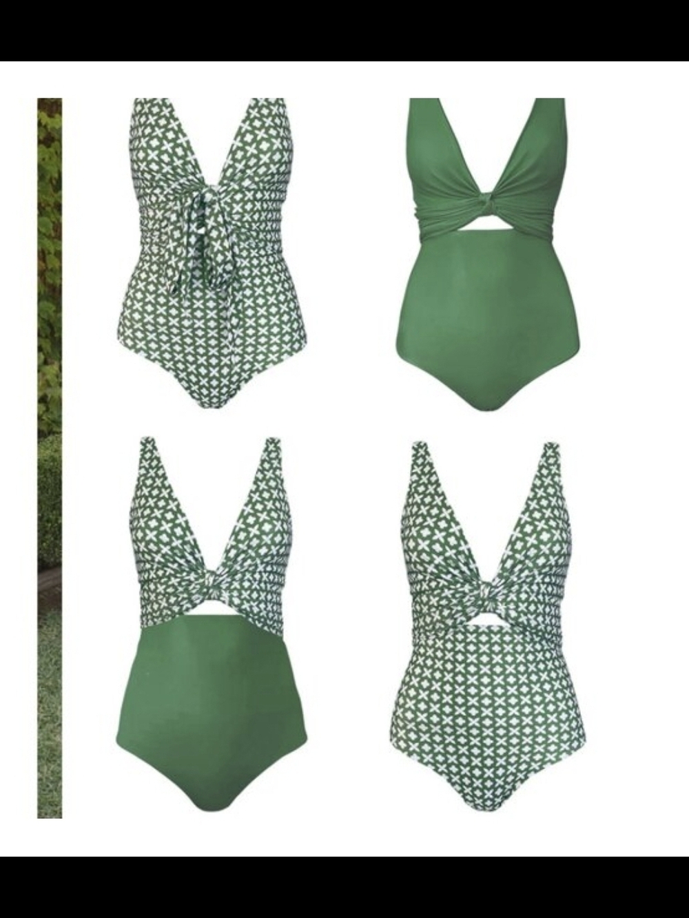 Green Twist-Front One-Piece Swimsuit - Women's Swim Bikini